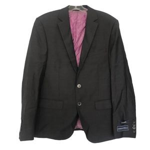 Zanetti Blazer Gray Wool Notch Lapel Slim Fit Size 42S